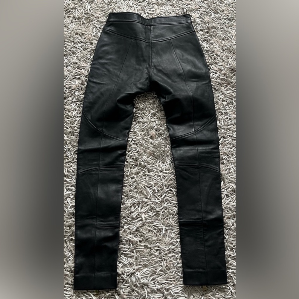 Versace Black Quilted Leather Pants – IT 36 | Authentic - Picture 7 of 15